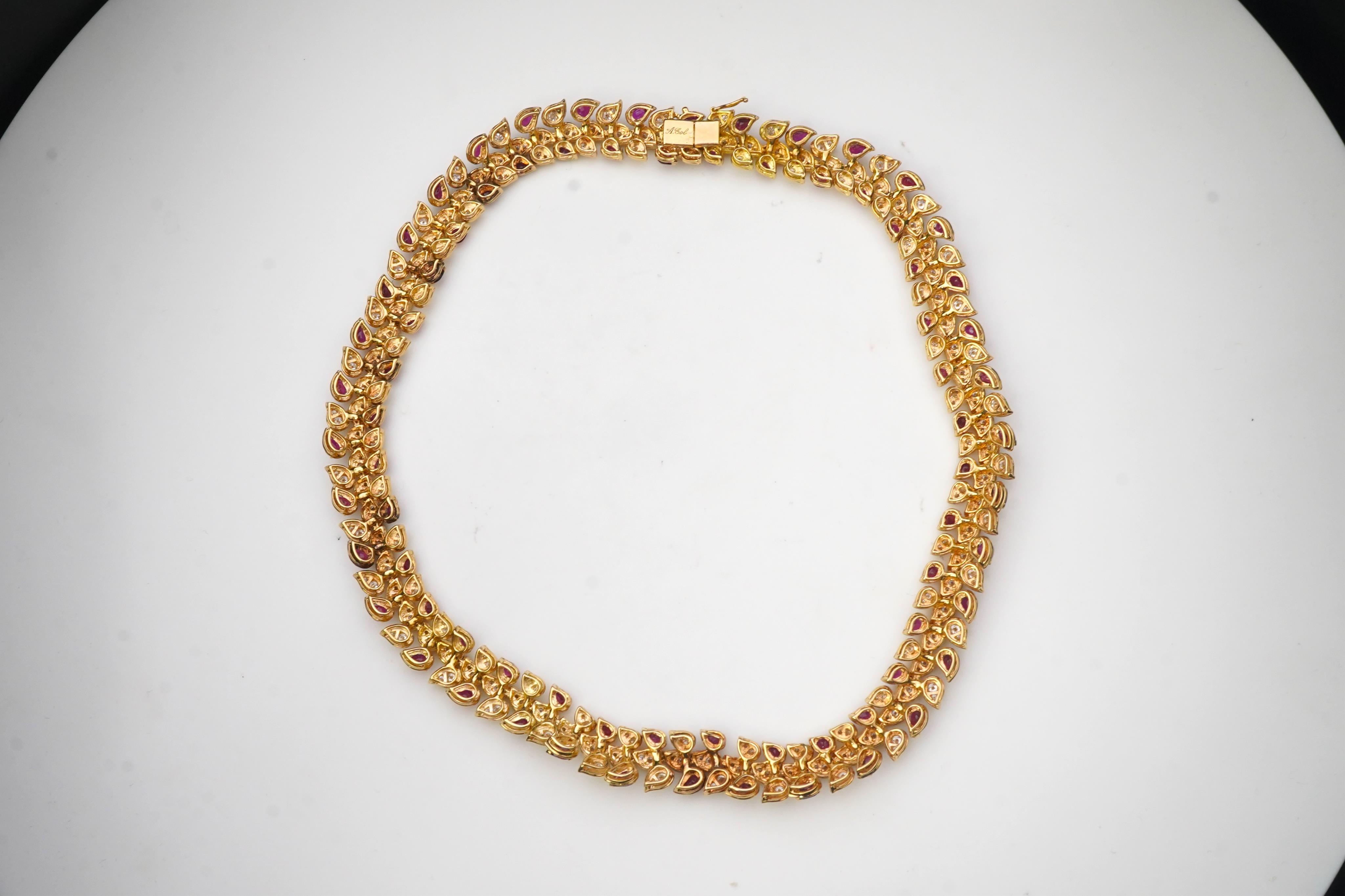 André Col, a fine ruby and diamond demi-parure, France, third quarter 20th century